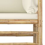 vidaXL Salon de jardin 12 Pièces avec coussins blanc crème bambou