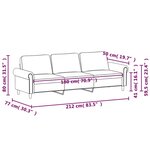 vidaXL Canapé à 3 places Noir 180 cm Velours