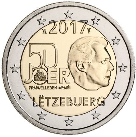 Pièce de monnaie 2 euro commémorative Luxembourg 2017 – Armée luxembourgeoise
