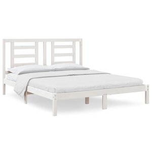 vidaXL Cadre de lit Blanc Bois de pin massif 160x200 cm