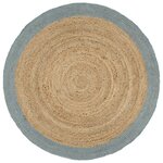 vidaXL Tapis fait à la main Jute avec bord vert olive 180 cm
