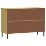 vidaXL Buffet avec pieds en métal Marron 113x40x77 cm Bois massif OSLO