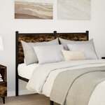 vidaXL Tête de lit chêne fumé 120 cm bois d'ingénierie et acier