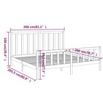 vidaXL Cadre de lit Gris Bois de pin massif 200x200 cm