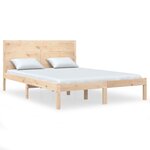 vidaXL Cadre de lit bois massif 135x190 cm double