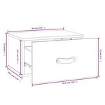 vidaXL Table de chevet murale Gris 40x29 5x22 cm