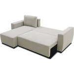 Canapé d'angle convertible réversible 3-4 places - PHARELL - Tissu beige - Coffre de rangement - 224 x 155 x 85 cm