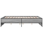 vidaXL Cadre de lit sonoma gris 135x190 cm bois d'ingénierie et métal