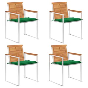 vidaXL Chaises de jardin lot de 4 avec coussins Bois d'acacia massif