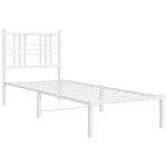 vidaXL Cadre de lit métal avec tête de lit blanc 75x190 cm