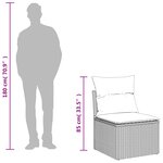 vidaXL Salon de jardin 5 Pièces avec coussins gris résine tressée