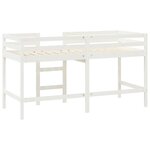 vidaXL Lit mezzanine enfants échelle blanc 90x200 cm bois pin massif