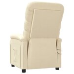 vidaXL Fauteuil électrique de massage Crème Tissu