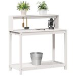 vidaXL Table de rempotage avec étagères blanc bois massif de pin