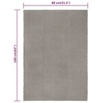 vidaXL Tapis rectangulaire Gris 80x160 cm Coton