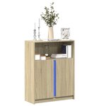 vidaXL Buffet avec LED chêne sonoma 77x34x100 cm bois d'ingénierie