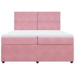 vidaXL Sommier à lattes de lit avec matelas Rose 200x200 cm Velours