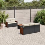 vidaXL Salon de jardin 6 Pièces avec coussins noir résine tressée
