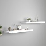 vidaXL Étagères murales flottantes 2 Pièces blanc 90x23 5x3 8 cm MDF
