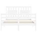 vidaXL Cadre de lit avec tête de lit blanc 120x200 cm bois massif