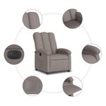 vidaXL Fauteuil inclinable électrique Taupe Tissu