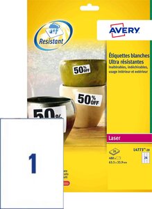 Boite de 240 étiquettes ultra-résistantes, 99,1 x 42,3 mm, blanc avery zweckform