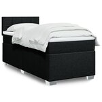 vidaXL Sommier à lattes de lit avec matelas Noir 100x200 cm Tissu