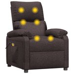 vidaXL Fauteuil de massage Marron foncé Tissu