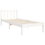 vidaXL Cadre de lit avec tête de lit blanc 90x200 cm bois massif