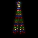 vidaXL Sapin de Noël avec piquet Coloré 108 LED 180 cm