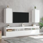 vidaXL Meubles TV muraux avec lumières LED 2 Pièces blanc 30 5x35x70 cm