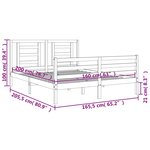 vidaXL Cadre de lit avec tête de lit 160x200 cm bois massif