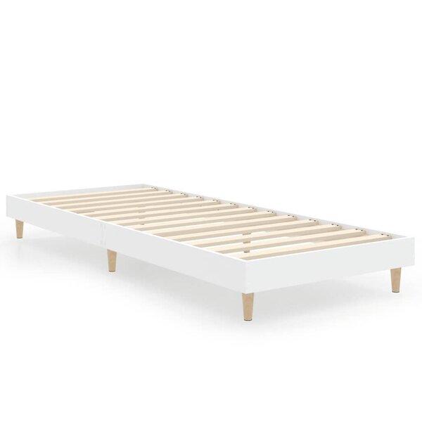 vidaXL Cadre de lit blanc 75x190 cm bois d'ingénierie