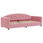 vidaXL Lit de jour avec gigogne et tiroirs rose 90x200 cm velours