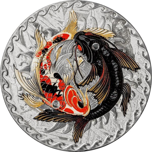 Pièce de monnaie en Meteorite 1 Dollar g 31.1 (1 oz) Millésime 2024 Meteorite Coin KOI FISH