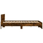 vidaXL Cadre de lit avec tête de lit et LED chêne fumé 160x200 cm