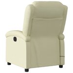 vidaXL Fauteuil de massage inclinable électrique crème cuir véritable