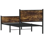 vidaXL Cadre de lit en métal sans matelas chêne fumé 80x200 cm