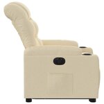 vidaXL Fauteuil inclinable électrique crème tissu