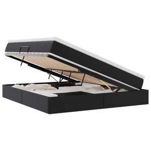 vidaXL Lit avec rangement et matelas avec matelas Noir 180 x 200 cm