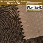 Lot de 20 rouleaux de film bulle d'air largeur 50cm x longueur 50m  - gamme air'roll kraft