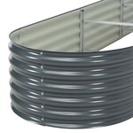 vidaXL Lit surélevé de jardin 400x80x44 cm Acier galvanisé Gris