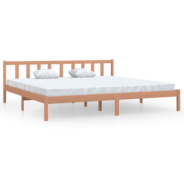 vidaXL Cadre de lit Marron miel Bois de pin massif 200x200 cm