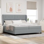 Lit à ressort vidaXL avec matelas - Gris clair  200x200 cm  Tissu