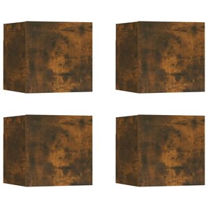 vidaXL Meubles TV muraux 4 Pièces Chêne fumé 30 5x30x30 cm