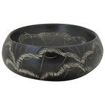 vidaXL Vasque à poser noir ovale 59x40x15 cm céramique