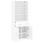 vidaXL Buffet haut Blanc 69 5x34x180 cm Bois d'ingénierie