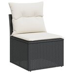 vidaXL Salon de jardin 7 Pièces avec coussins noir résine tressée