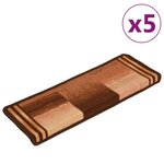 vidaXL Tapis d'escalier autoadhésifs 5 Pièces 65x21x4 cm Marron