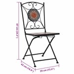 vidaXL Chaises de bistrot mosaïque 2 Pièces Orange et gris